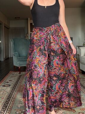 EARTHBOUND Boho Flowy Pants with Tie Front